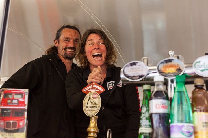 Bar team serving drinks at an event