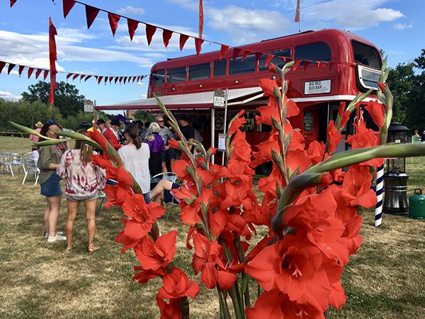 Bus bar at a summer garden party